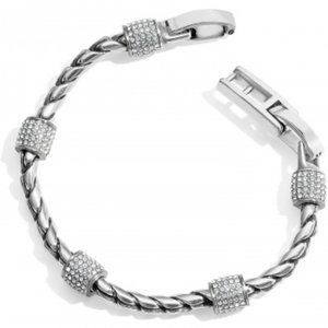 Brighton MERIDIAN Braided Chain Bracelet with Swarovski Crystals NEW w Tag $78